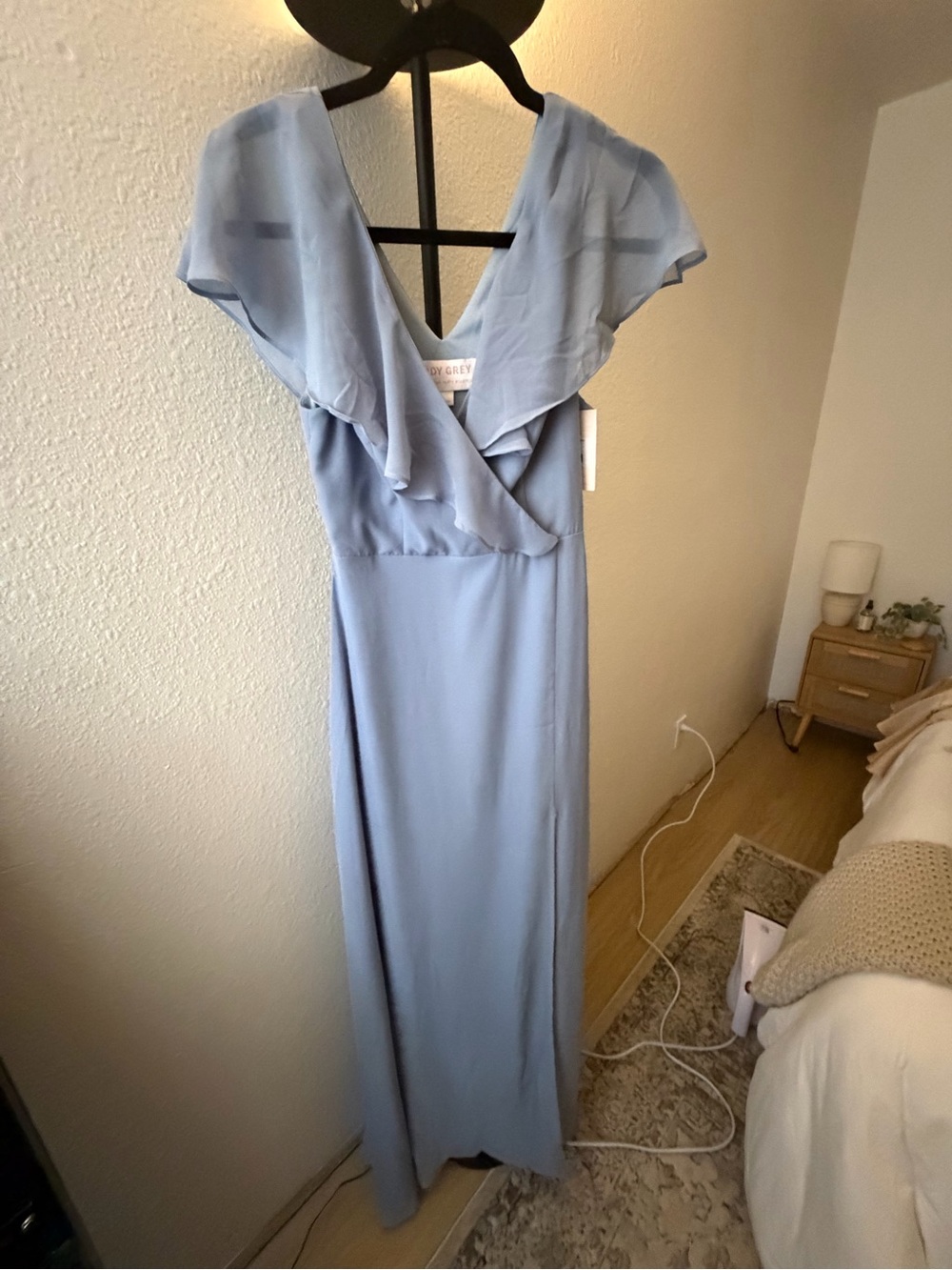 Birdy Grey Light Blue Ruffle Maxi Dress - Women